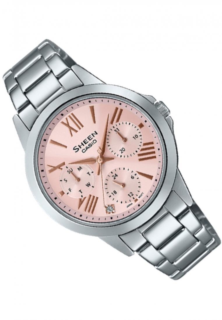 Casio Sheen SHE-3516D-4A Chronograph Stainless Steel Strap For Women-Watch Portal Philippines