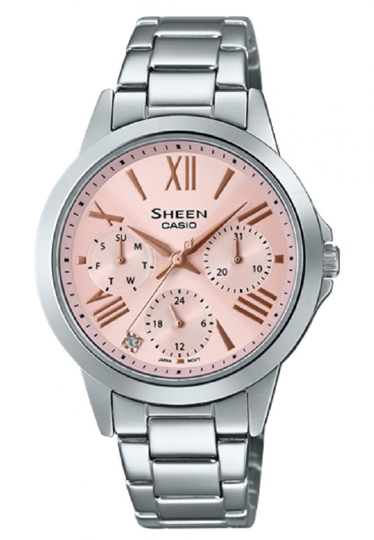 Casio Sheen SHE-3516D-4A Chronograph Stainless Steel Strap For Women-Watch Portal Philippines