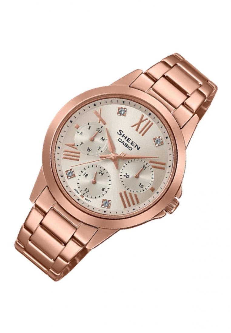 Casio Sheen SHE-3516PG-9A Analog Stainless Steel Strap Watch For Women-Watch Portal Philippines