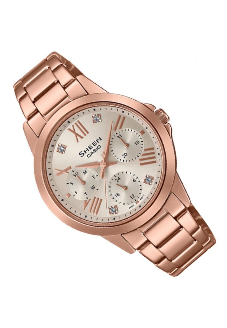 Casio Sheen SHE-3516PG-9A Analog Stainless Steel Strap Watch For Women-Watch Portal Philippines