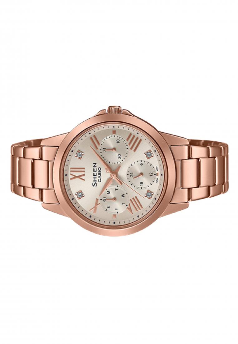 Casio Sheen SHE-3516PG-9A Analog Stainless Steel Strap Watch For Women-Watch Portal Philippines