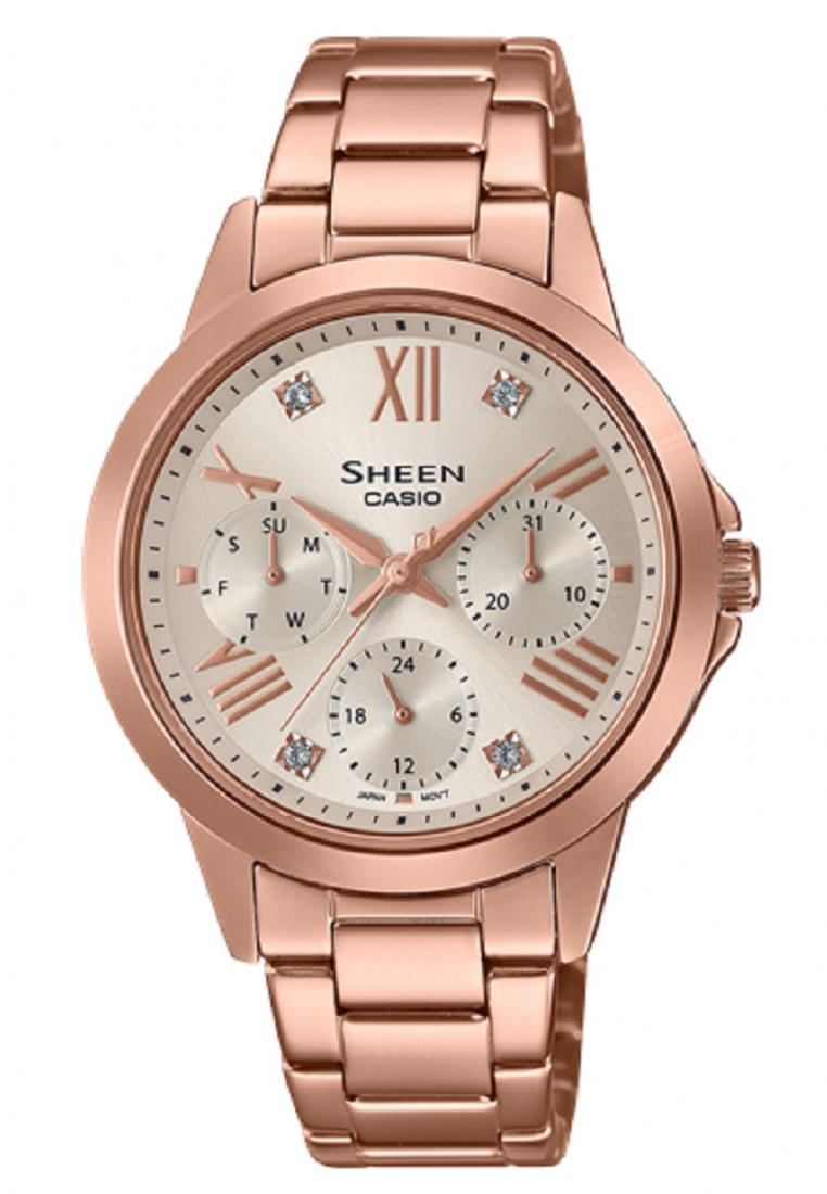 Casio Sheen SHE-3516PG-9A Analog Stainless Steel Strap Watch For Women-Watch Portal Philippines