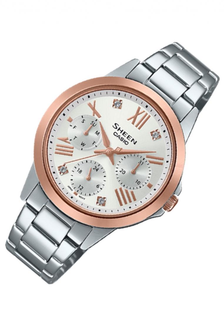 Casio Sheen SHE-3516SG-7A Analog Stainless Steel Strap Watch For Women-Watch Portal Philippines