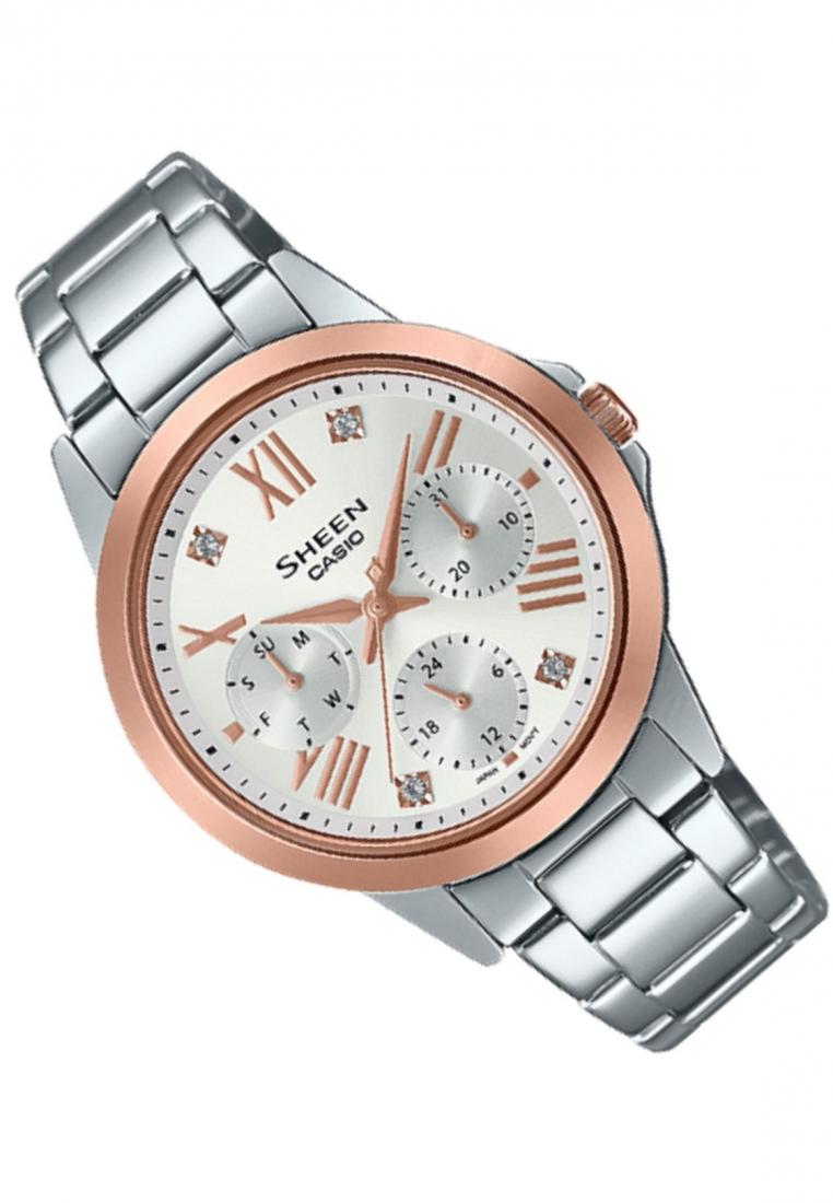 Casio Sheen SHE-3516SG-7A Analog Stainless Steel Strap Watch For Women-Watch Portal Philippines