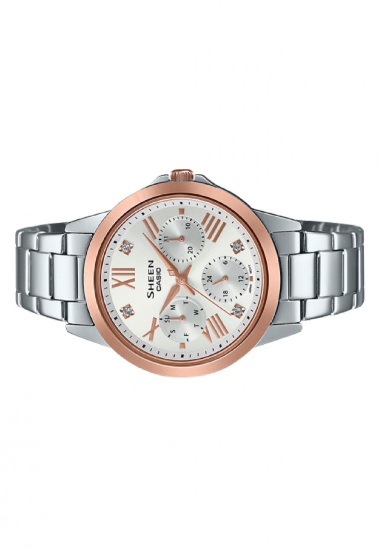 Casio Sheen SHE-3516SG-7A Analog Stainless Steel Strap Watch For Women-Watch Portal Philippines