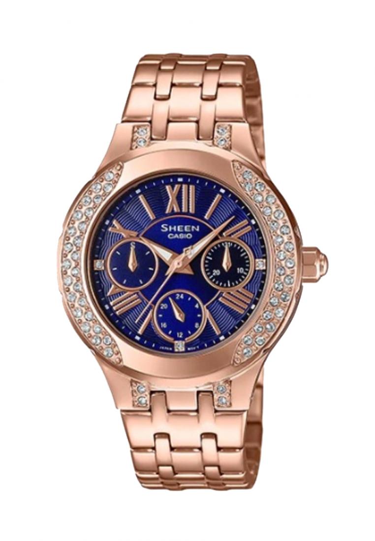 Casio Sheen SHE-3809PG-2A Analog Stainless Steel Strap Watch For Women-Watch Portal Philippines