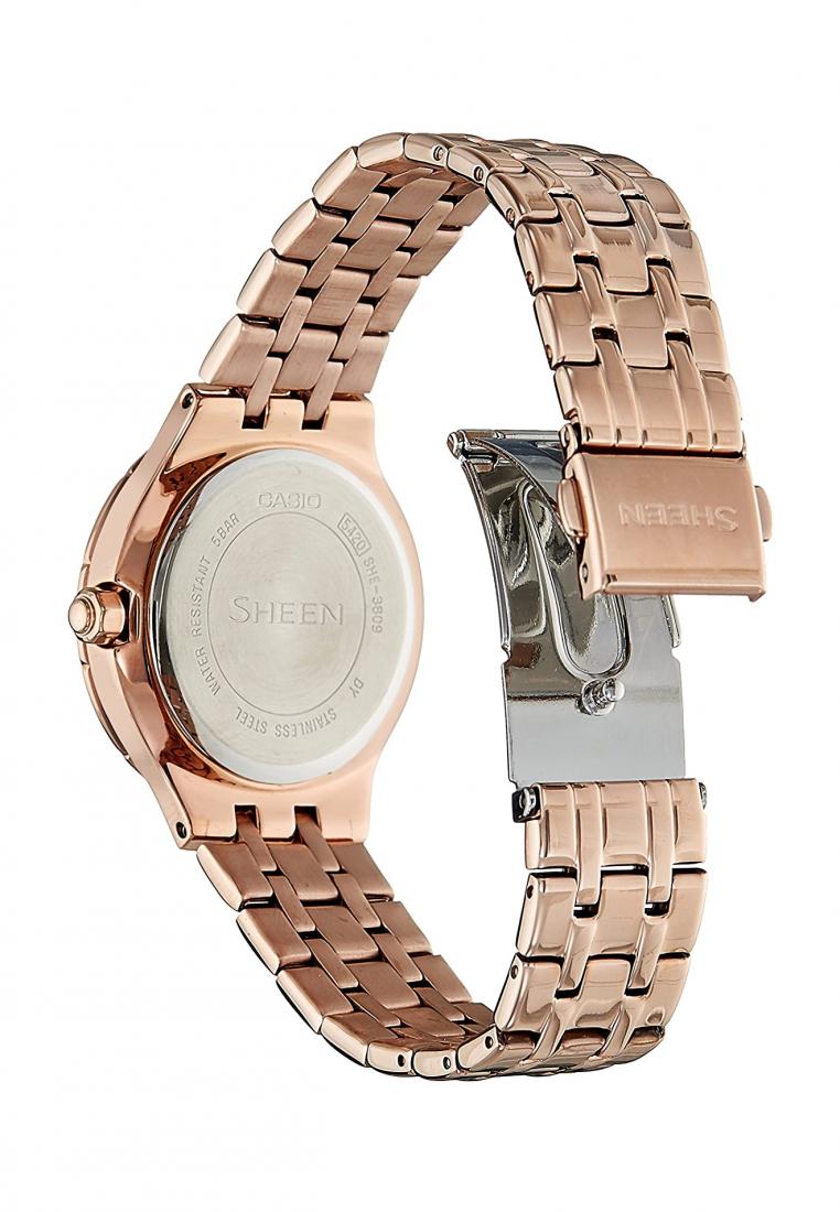 Casio Sheen SHE-3809PG-9A Analog Stainless Steel Strap Watch For Women-Watch Portal Philippines