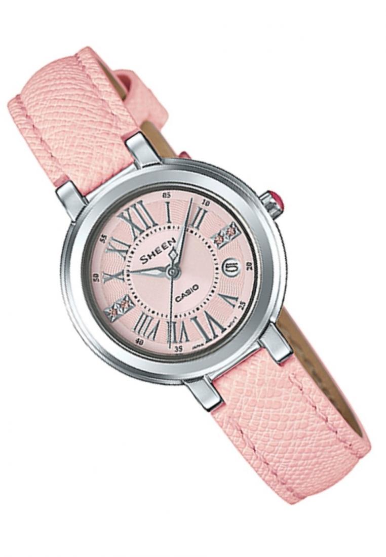 Casio Sheen SHE-4029L-4A Analog Leather Strap Watch For Women-Watch Portal Philippines
