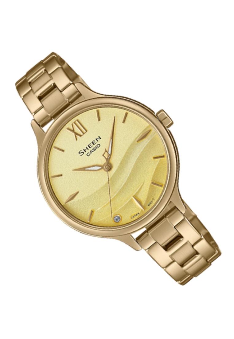 Casio Sheen SHE-4550G-9A Analog Stainless Steel Strap For Women-Watch Portal Philippines