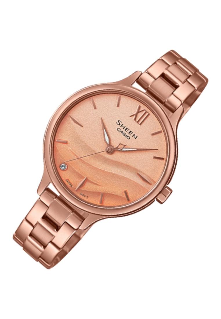 Casio Sheen SHE-4550PG-4A Analog Stainless Steel Strap Watch For Women-Watch Portal Philippines