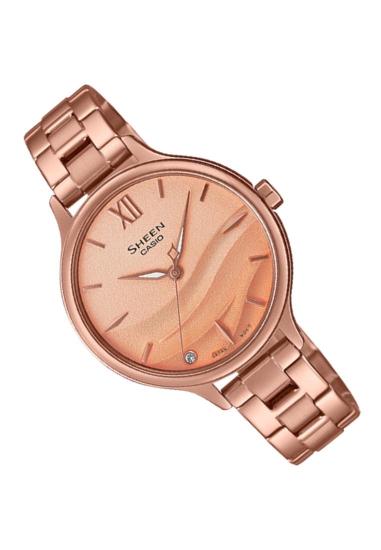 Casio Sheen SHE-4550PG-4A Analog Stainless Steel Strap Watch For Women-Watch Portal Philippines