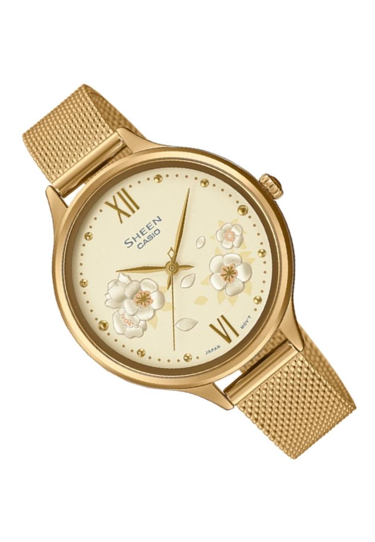 Casio Sheen SHE-4551GM-9A Analog Stainless Steel Strap Watch For Women-Watch Portal Philippines