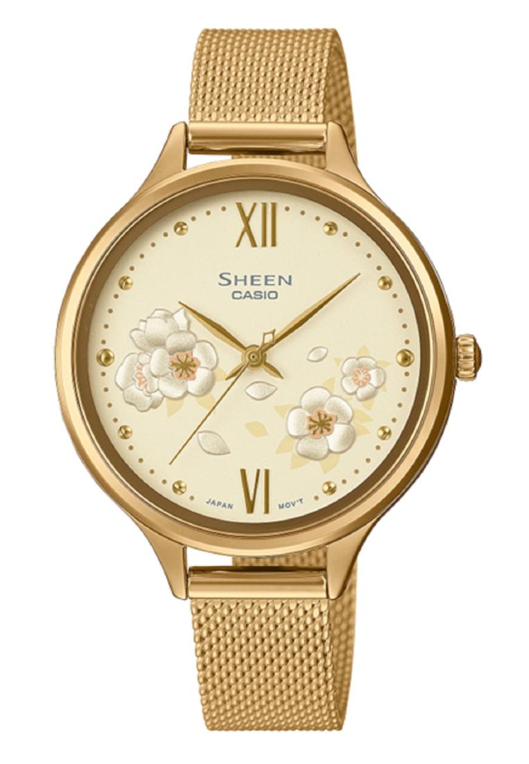 Casio Sheen SHE-4551GM-9A Analog Stainless Steel Strap Watch For Women-Watch Portal Philippines