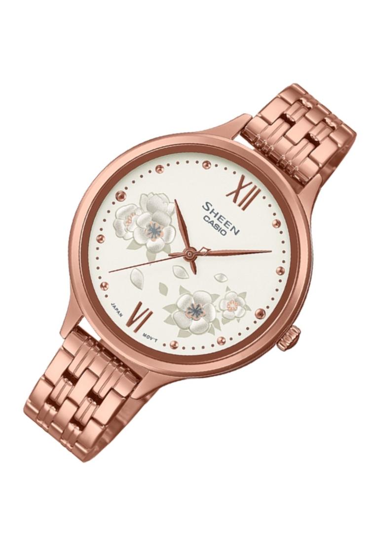 Casio Sheen SHE-4551PG-7A Analog Stainless Steel Strap Watch For Women-Watch Portal Philippines