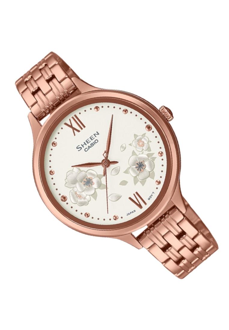Casio Sheen SHE-4551PG-7A Analog Stainless Steel Strap Watch For Women-Watch Portal Philippines