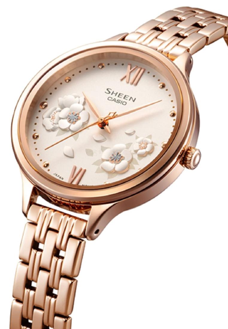 Casio Sheen SHE-4551PG-7A Analog Stainless Steel Strap Watch For Women-Watch Portal Philippines