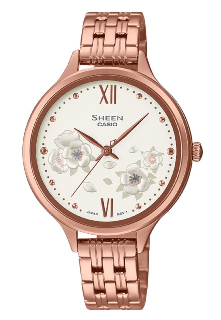 Casio Sheen SHE-4551PG-7A Analog Stainless Steel Strap Watch For Women-Watch Portal Philippines