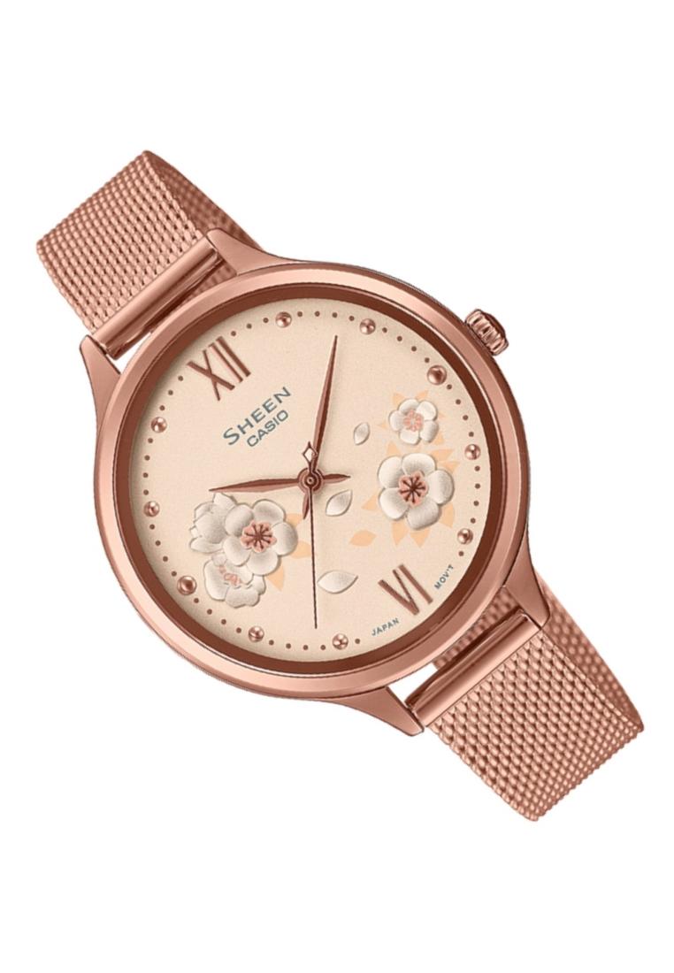 Casio Sheen SHE-4551PGM-4A Analog Stainless Steel Strap Watch For Women-Watch Portal Philippines