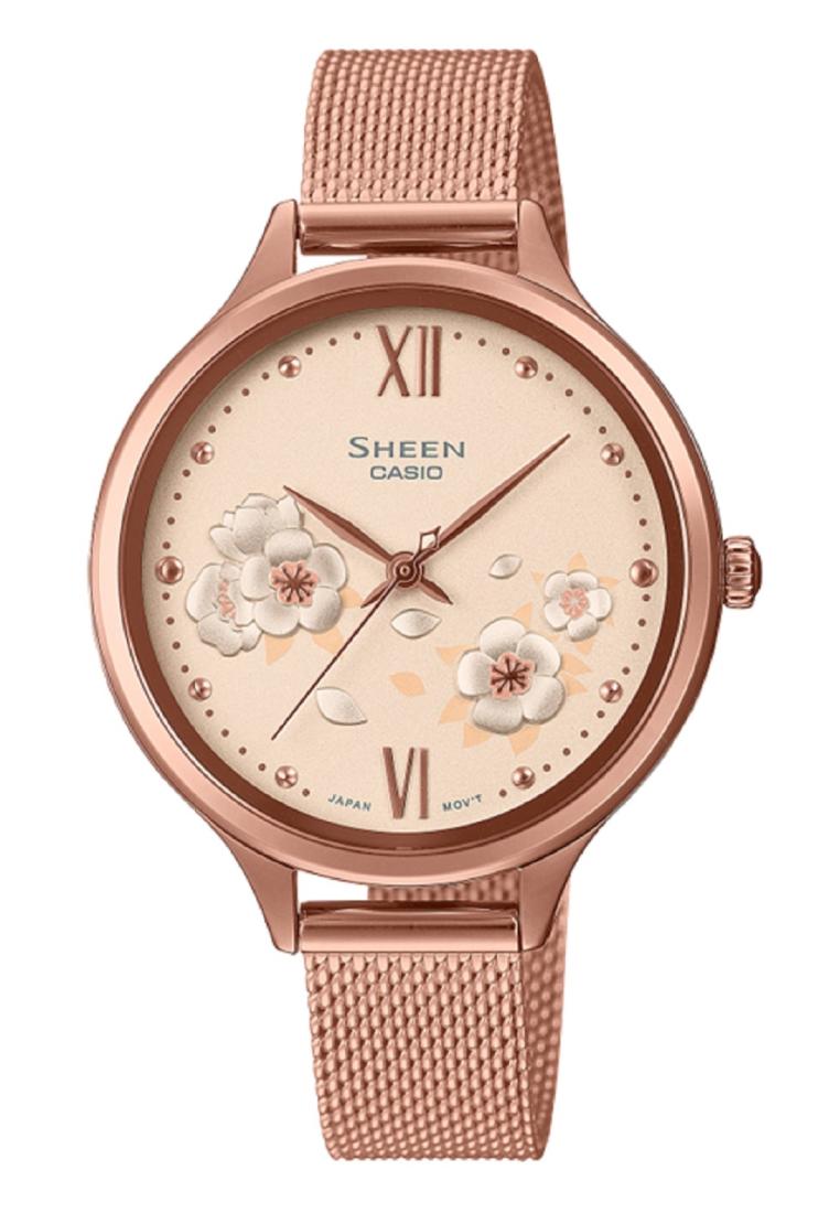 Casio Sheen SHE-4551PGM-4A Analog Stainless Steel Strap Watch For Women-Watch Portal Philippines