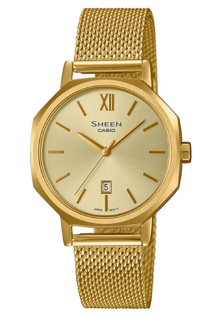 Casio Sheen SHE-4554GM-9A Analog Stainless Steel Strap Watch For Women-Watch Portal Philippines
