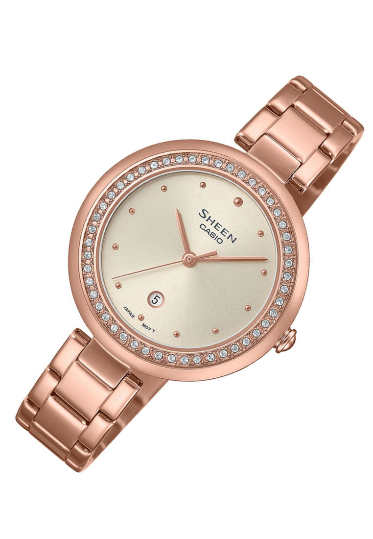Casio Sheen SHE-4556PG-7A Analog Stainless Steel Metal Watch For Women-Watch Portal Philippines