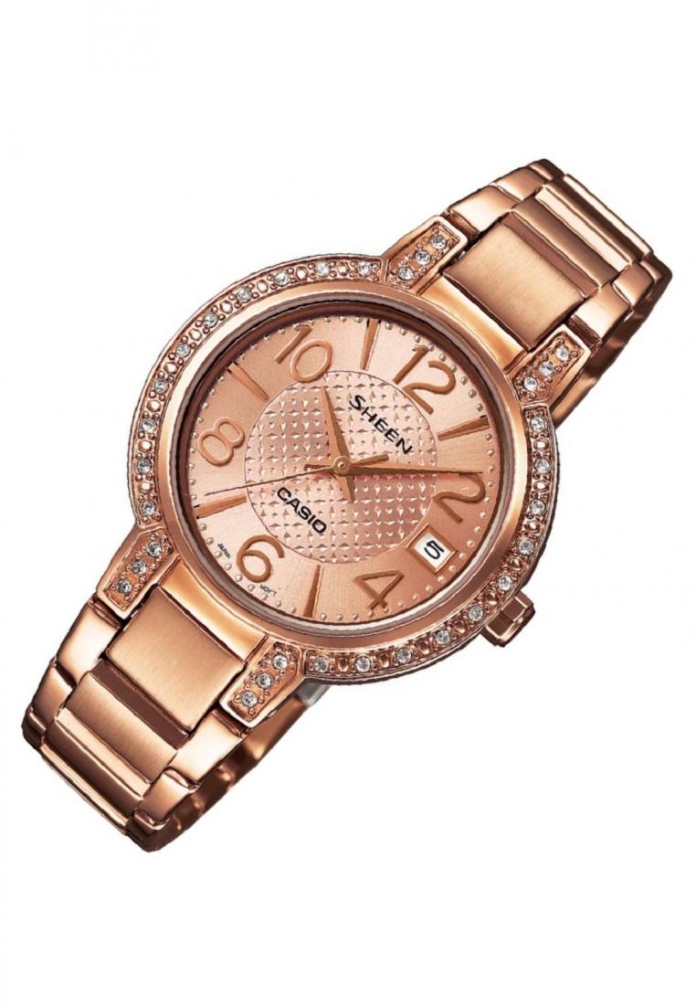 Casio Sheen SHE-4804PG-9A Analog Stainless Steel Strap Watch For Women-Watch Portal Philippines
