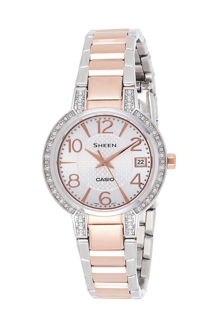 Casio Sheen SHE-4804SG-7A Analog Stainless Steel Strap Watch For Women-Watch Portal Philippines