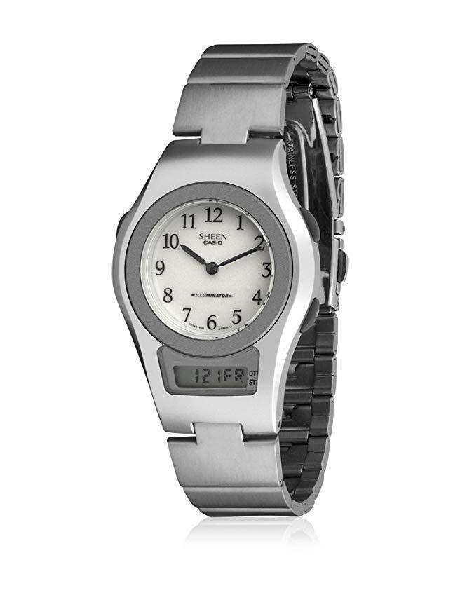 Casio SHN-100-7B Digital/Analog Silver Resin Strap Watch for Women-Watch Portal Philippines