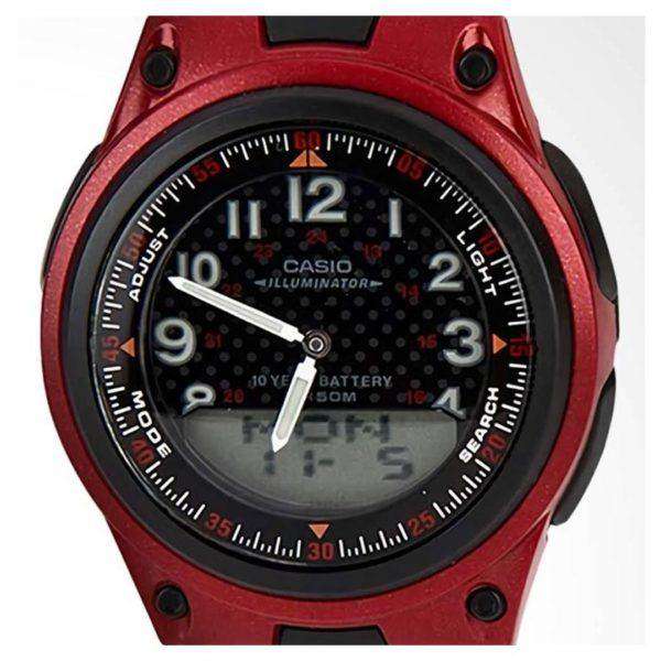 Casio Standard AW-80-4BVDF Red Dial/ Black Resin Strap Watch for Men-Watch Portal Philippines