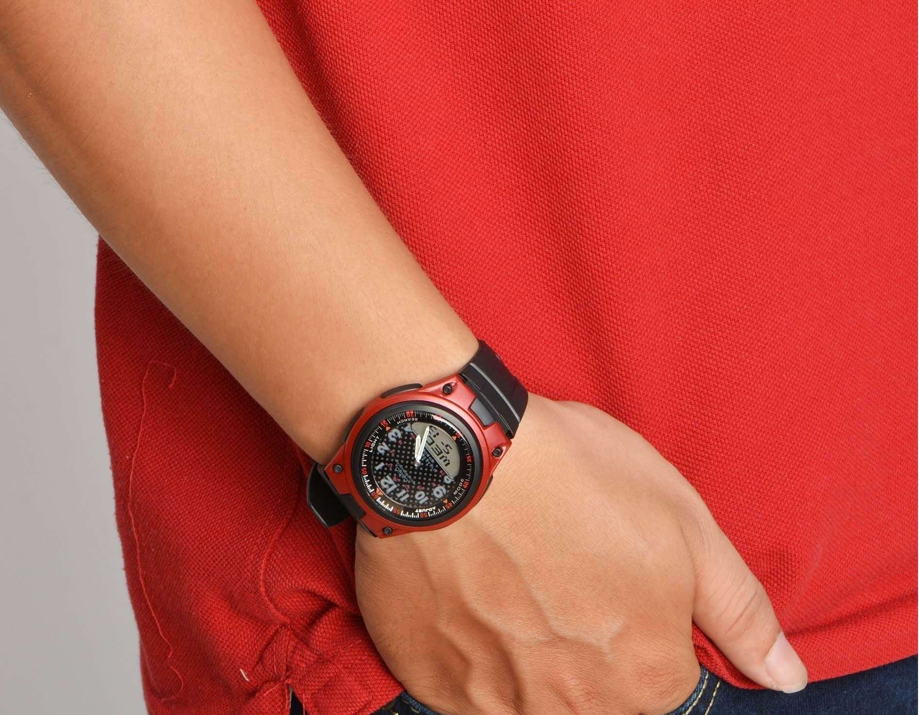Casio Standard AW-80-4BVDF Red Dial/ Black Resin Strap Watch for Men-Watch Portal Philippines