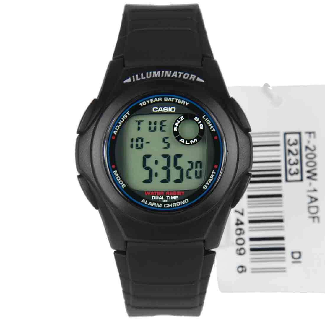 Casio Standard F-200W-1A Black Resin Strap Watch for Men-Watch Portal Philippines