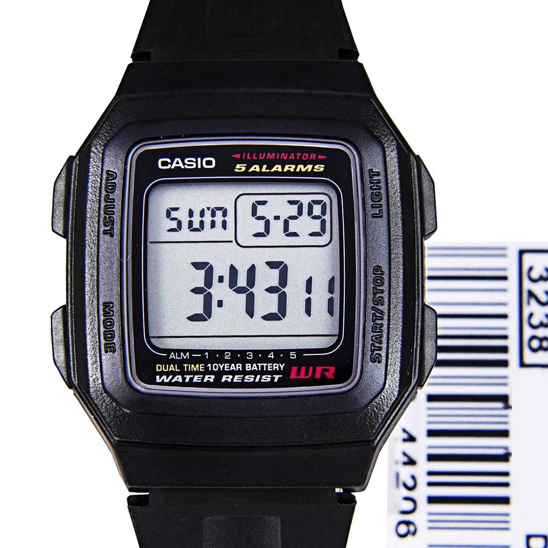 Casio Standard F-201WA-1ADF Black Resin Watch for Men and Women-Watch Portal Philippines