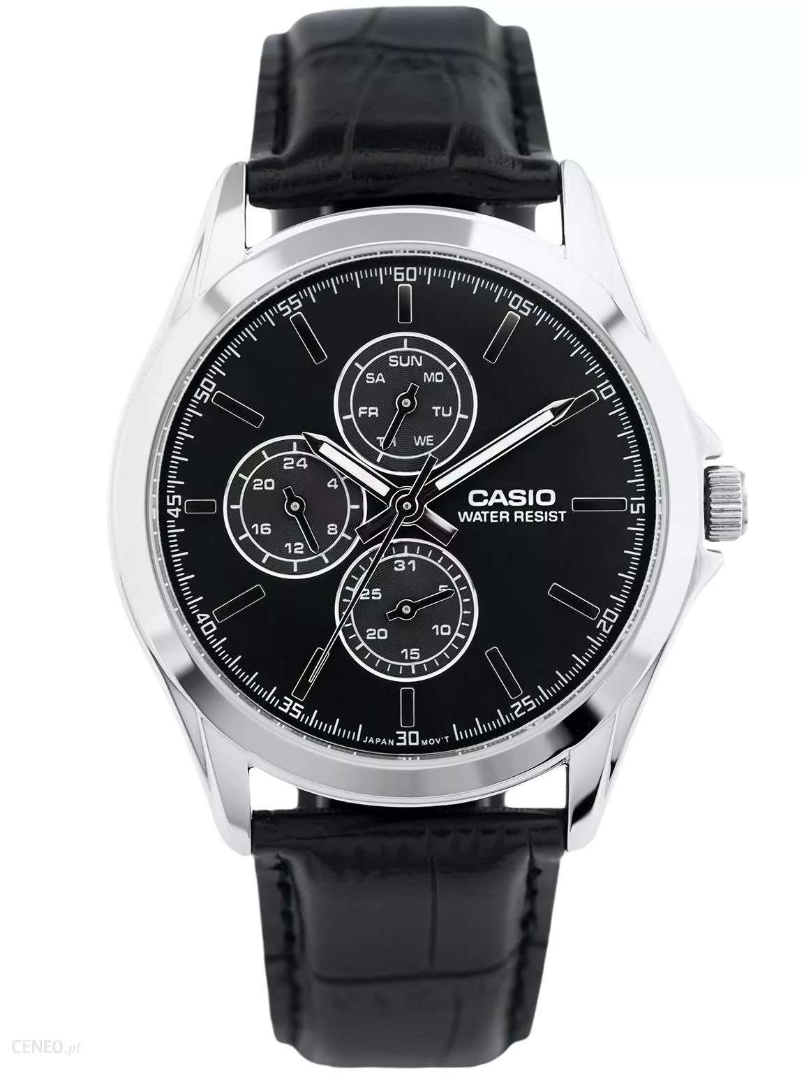 Casio Standard MTP-V302L-1A Black Leather Strap for Men-Watch Portal Philippines