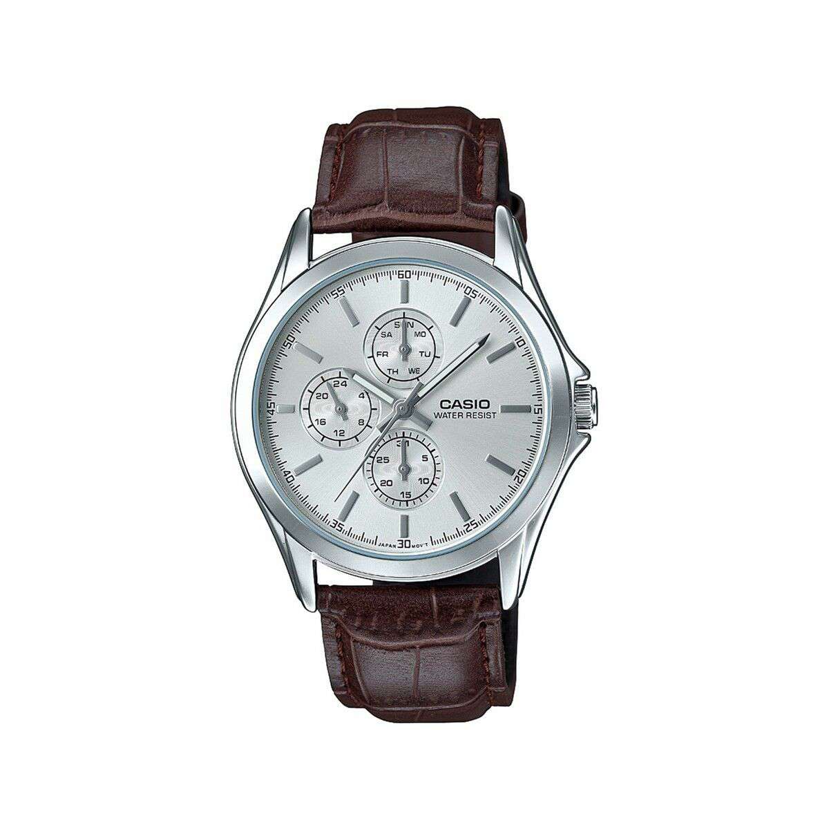 Casio Standard MTP-V302L-7A Brown Leather Strap for Men-Watch Portal Philippines