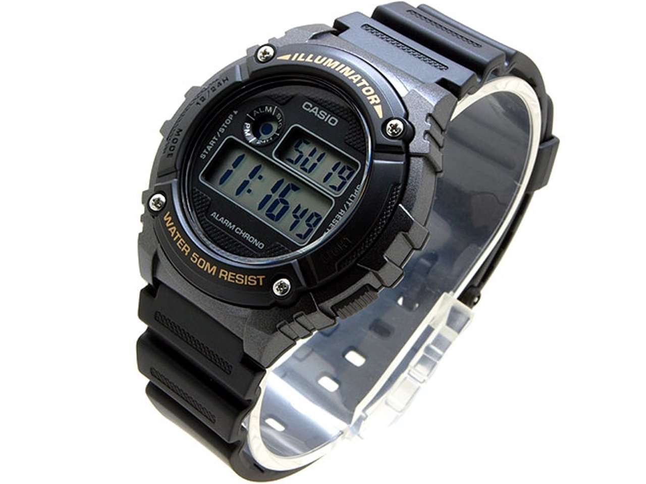 Casio Standard W-216H-1B Black Resin Strap Watch for Men and Women-Watch Portal Philippines