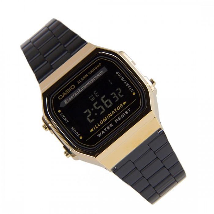 Casio Vintage A168WEGB-1B Black Stainless Steel Watch For Men and Women-Watch Portal Philippines