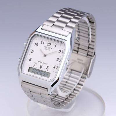 Casio Vintage AQ-230A-7B Silver Stainless Watch Unisex-Watch Portal Philippines