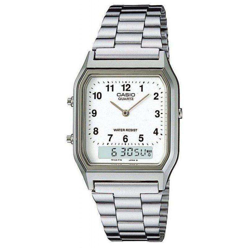 Casio Vintage AQ-230A-7B Silver Stainless Watch Unisex-Watch Portal Philippines