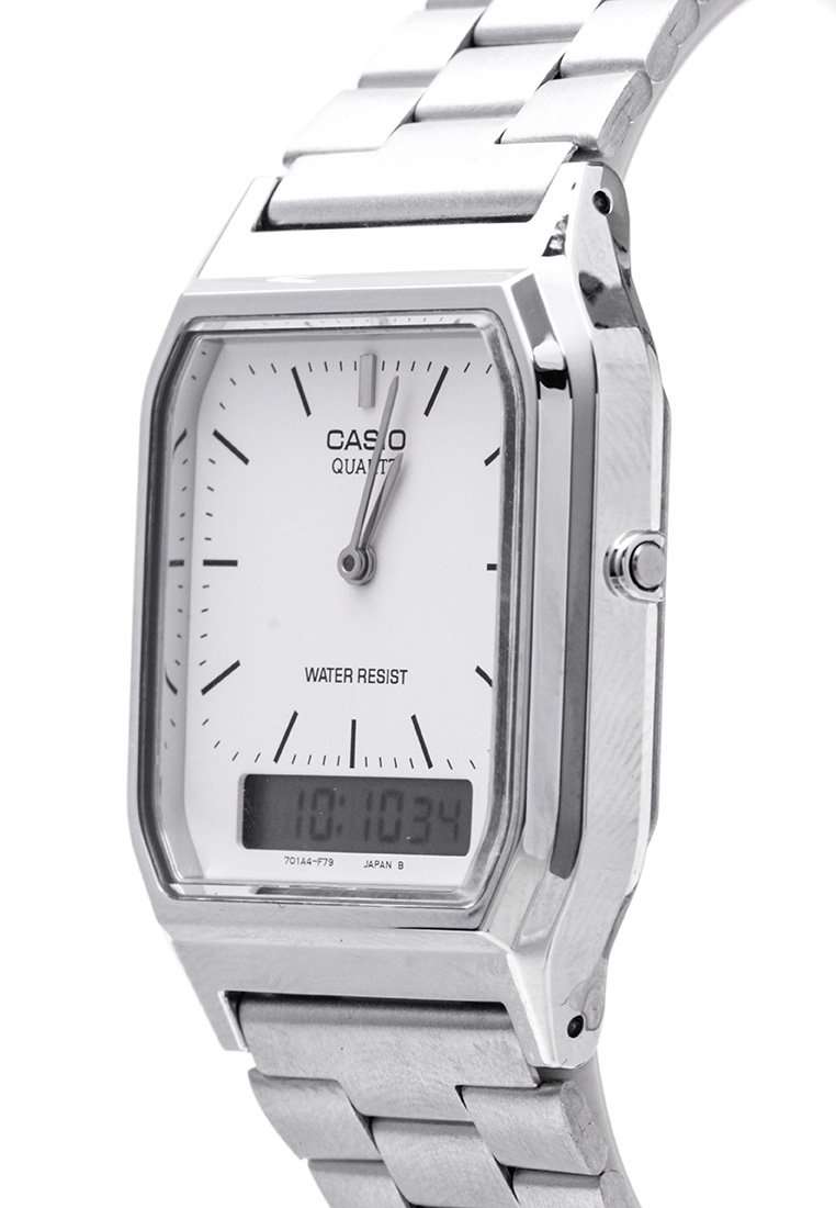 Casio Vintage AQ-230A-7D Silver Stainless Watch Unisex-Watch Portal Philippines
