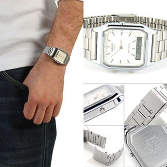 Casio Vintage AQ-230A-7D Silver Stainless Watch Unisex-Watch Portal Philippines