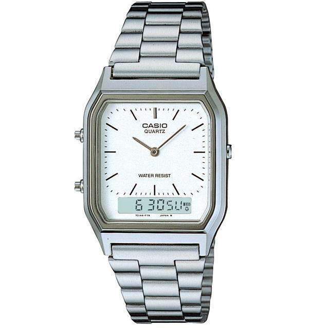 Casio Vintage AQ-230A-7D Silver Stainless Watch Unisex-Watch Portal Philippines