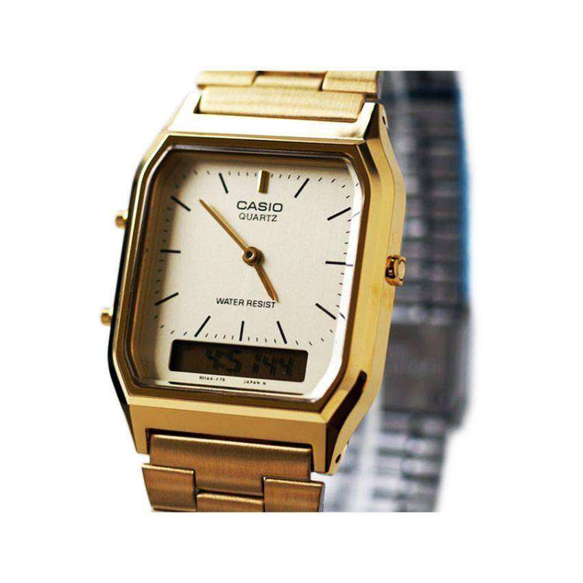 Casio Vintage AQ-230GA-9D Gold Plated Watch Unisex-Watch Portal Philippines