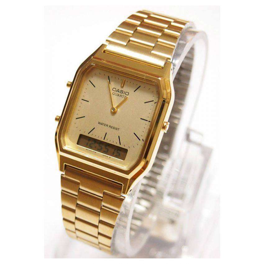 Casio Vintage AQ-230GA-9D Gold Plated Watch Unisex-Watch Portal Philippines