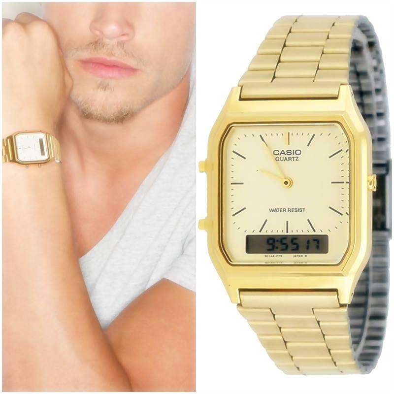 Casio Vintage AQ-230GA-9D Gold Plated Watch Unisex-Watch Portal Philippines