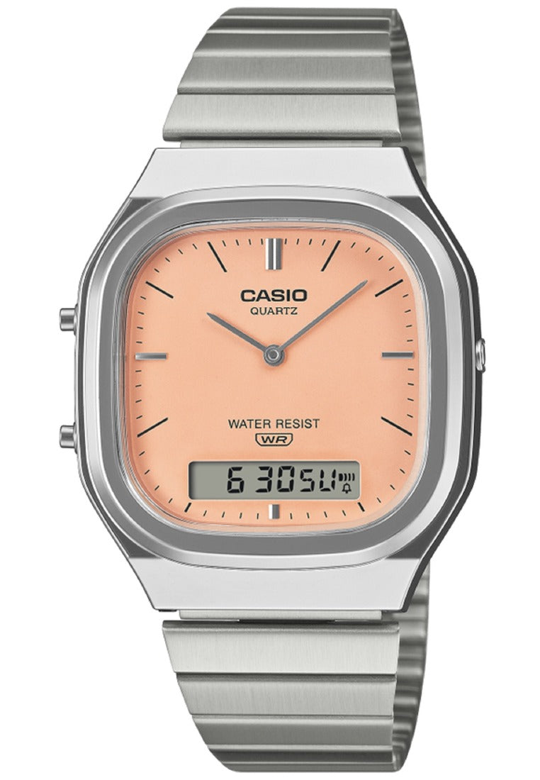 Casio Vintage AQ-240E-4ADF Stainless Steel Strap Digital Analog Watch-Watch Portal Philippines