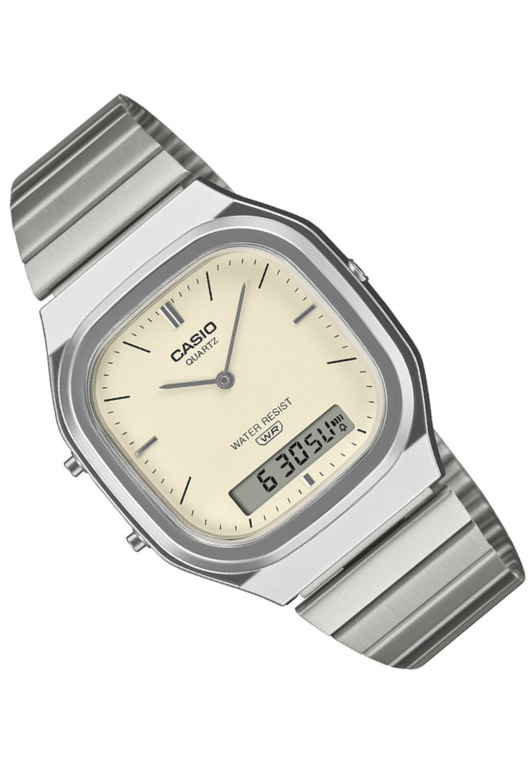 Casio Vintage AQ-240E-7A2DF Stainless Steel Strap Digital Analog Watch-Watch Portal Philippines