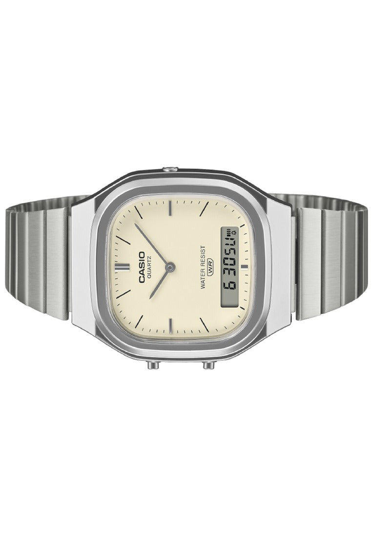 Casio Vintage AQ-240E-7A2DF Stainless Steel Strap Digital Analog Watch-Watch Portal Philippines