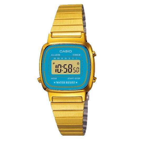 Casio Vintage LA670WGA-2D Gold Plated Watch for Women-Watch Portal Philippines