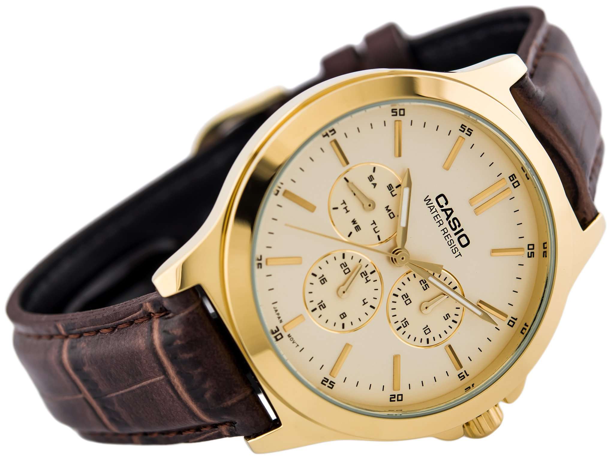 Casio Vintage MTP-V300GL-9A Brown Leather Watch for Men-Watch Portal Philippines