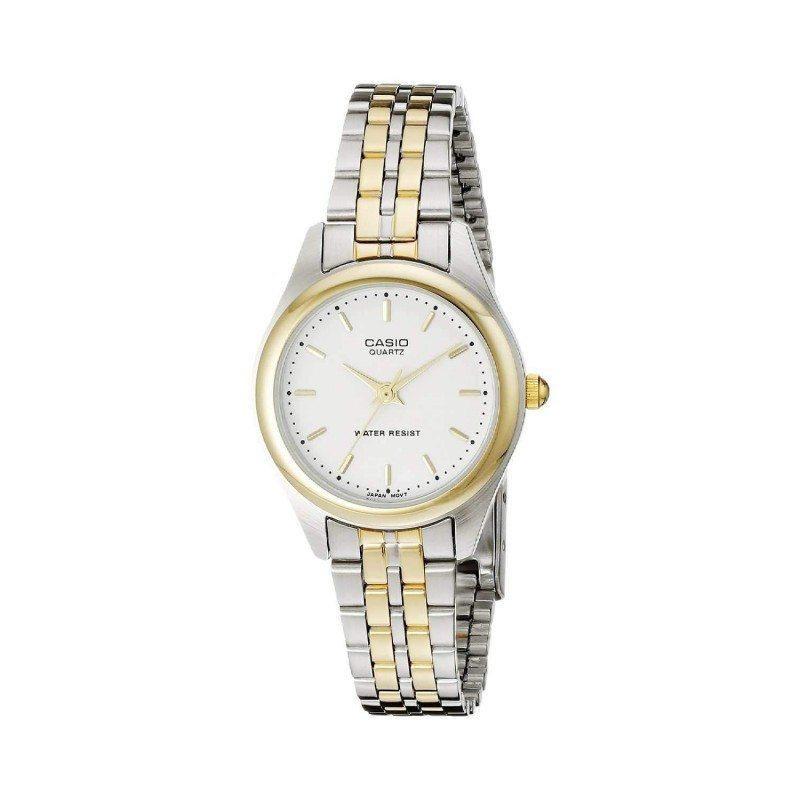 Casio Vintage Women's Silver & Gold Stainless Steel Strap Watch- LTP-1129G-7ARDF-Watch Portal Philippines